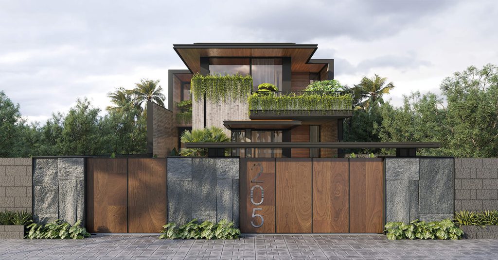 biệt thự 2 tầng mái bằng